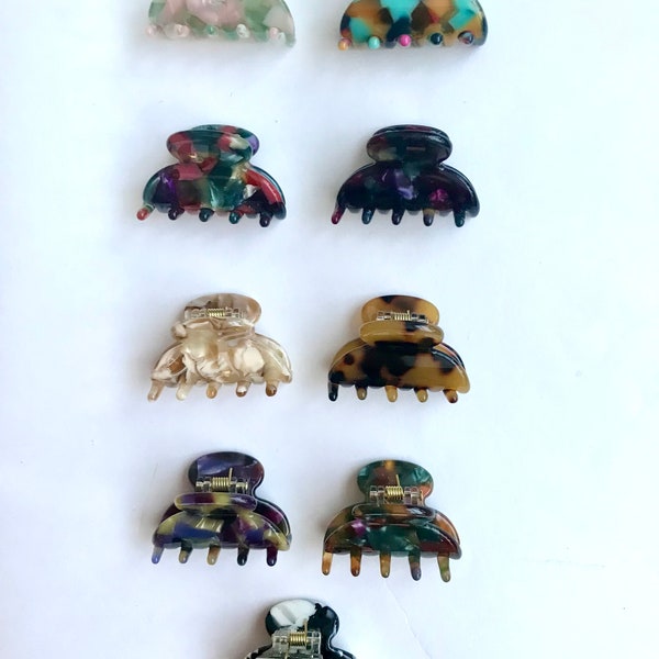 Garra pequeña 100% ACETATO — en 9 colores