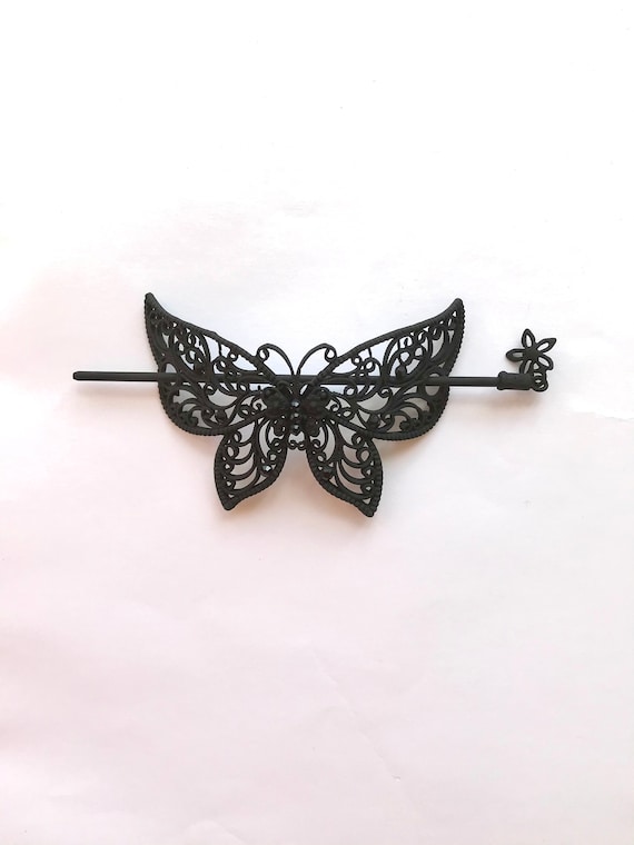 Haarspangen Damen Set 3 Stück – Vintage Mit Strass, Blumen & Schmetterlingen, Metall-Clips