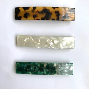 Pinza/pasador de pelo de acetato liso de 10 cm para cabello grueso y fuerte en 3 colores