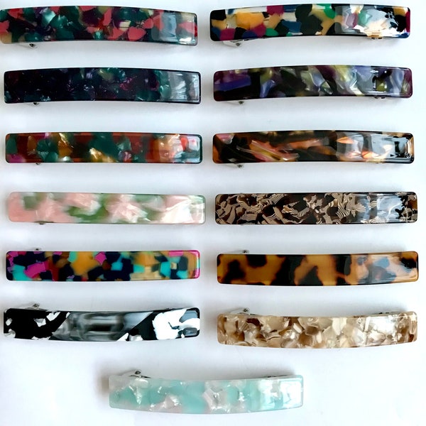 Acetate hair clip barrette  medium size for fine hair in 13 colours