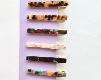 ACETATE pin/slide in 6 different colours —6cm long