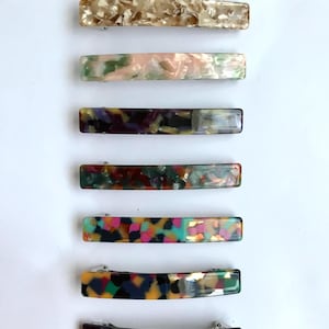 Acetate hair clip barrette medium size for fine hair in 10 colours