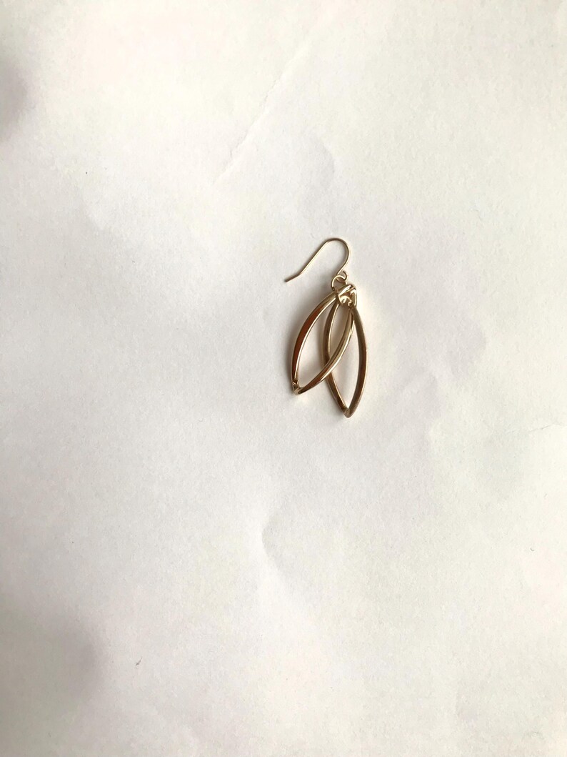 Double hoops silver /gold colour plated drop earring image 3
