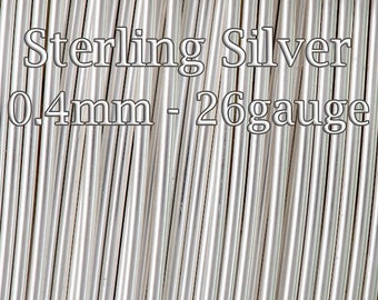 Alambre de plata de ley medio duro redondo 26ga a granel, 1 10 50 100 pies 20% de descuento, alambre de plata de ley sólido 0,4 mm, alambre de joyería a granel