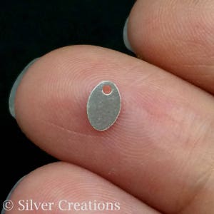 Pezzi grezzi per stampaggio ovale in argento sterling sfusi, 20 100 250 pezzi SCONTO DEL 25%, etichette ovali in argento 6x4mm 24 ga, piccoli pezzi grezzi per stampaggio ovale in argento massiccio
