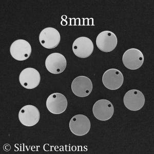 Sterling Silver stamping blanks round disc tags 8mm bulk , 5 15 50pcs 25%OFF , solid sterling silver disc blanks , stamping blanks disc