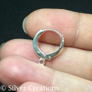 Sterling silver lever back earrings bulk , 2 10 30 pcs 20%OFF , solid silver leverback round 14mm , leverback earrings components made Italy