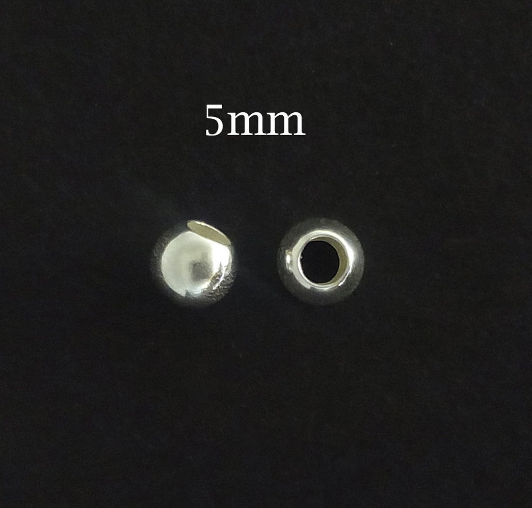 Set Di 2 Perline Guru In Argento Sterling 925 - Perline Di Preghiera O Mala, Con Foro 2mm, Fatte A Mano, Per Gioielleria E Meditazione