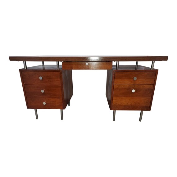 George Nelsongeorge Nelson Executive Desk 1950s Walnut Etsy