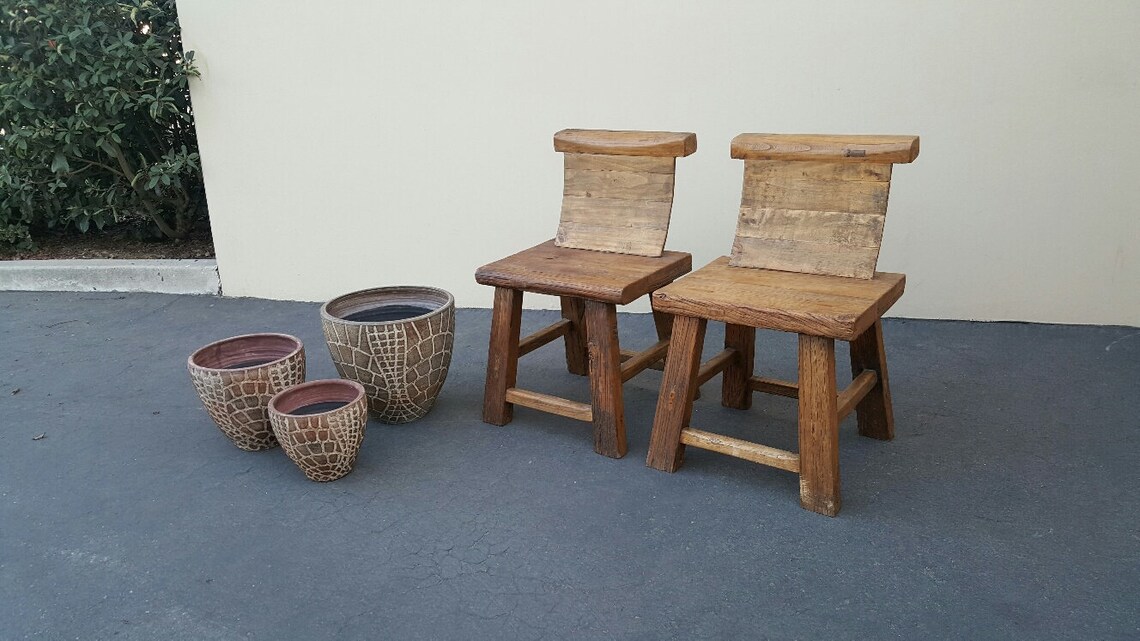 ETHIOPIAN CHAIRS 2 Vintage Ethiopian Hard Wood Chairs Etsy