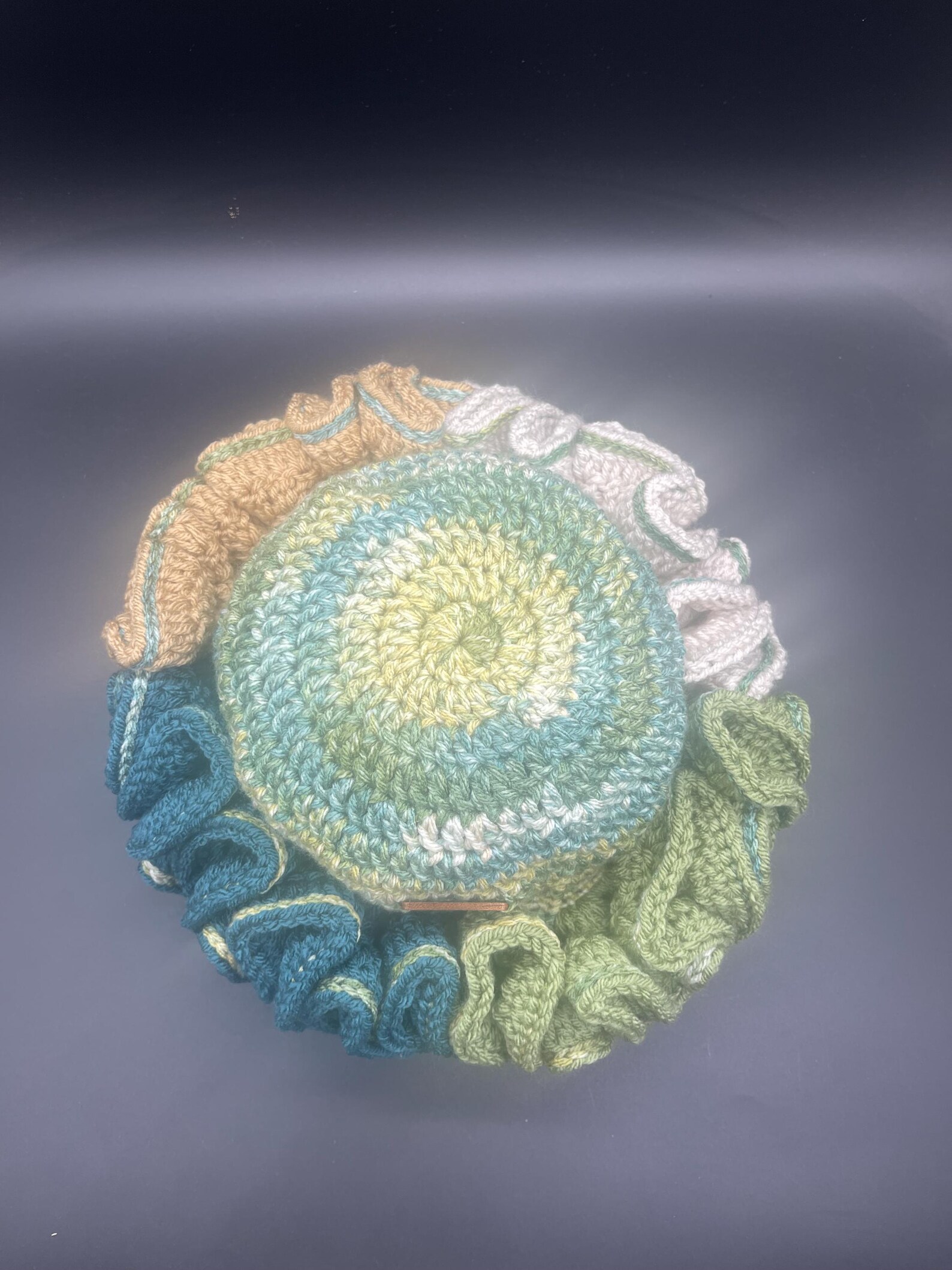 Voluminous Five-color Crochet Ruffle Beanie - Etsy