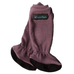 Wizard Boots Merino wool knee-high baby socks with non-slip suede sole image 5