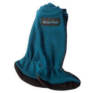 Wizard Boots Merino wool knee-high baby socks with non-slip suede sole image 3