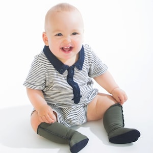 Wizard Boots - Merino wool knee-high baby socks with non-slip suede sole