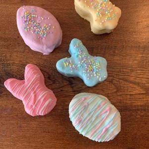 Easter Rice Krispy Treats - Easter  Chocolate Dipped Treat - Chocolate Dipped Bunny Rice Krispy Treat - Easter Egg Rice Krispy - 1 dozen