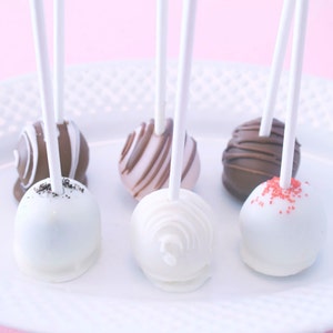 Assorted Cake Pops, Birthday Party Cake Pops, Chocolate Dipped Cake Pops, Treats on a stick, Edible Party Favors - 1 dozen