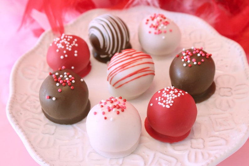 Chocolate Covered Valentines Cake Bites Assorted Flavors 1 Dozen image 3