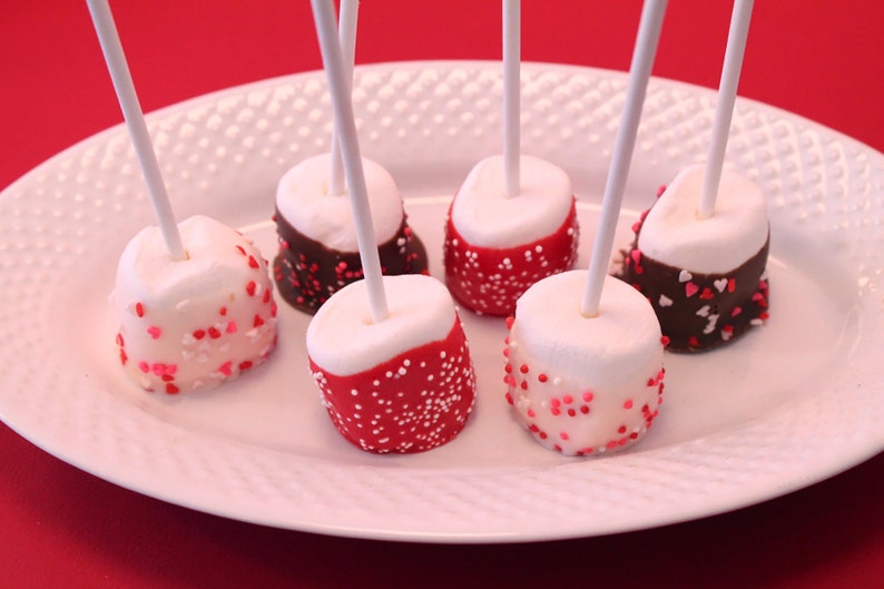 Valentine Chocolate Dipped Marshmallow Pops 1 Dozen Packaged as a Gift for Valentines Day image 3