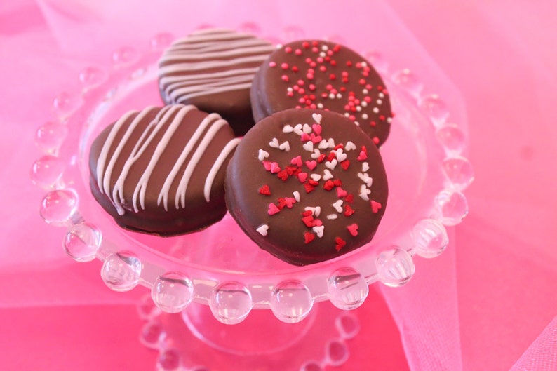Valentines Chocolate Covered Sandwich Cookies 1 Dozen Cookies Come Packaged as a Valentines Gift image 2