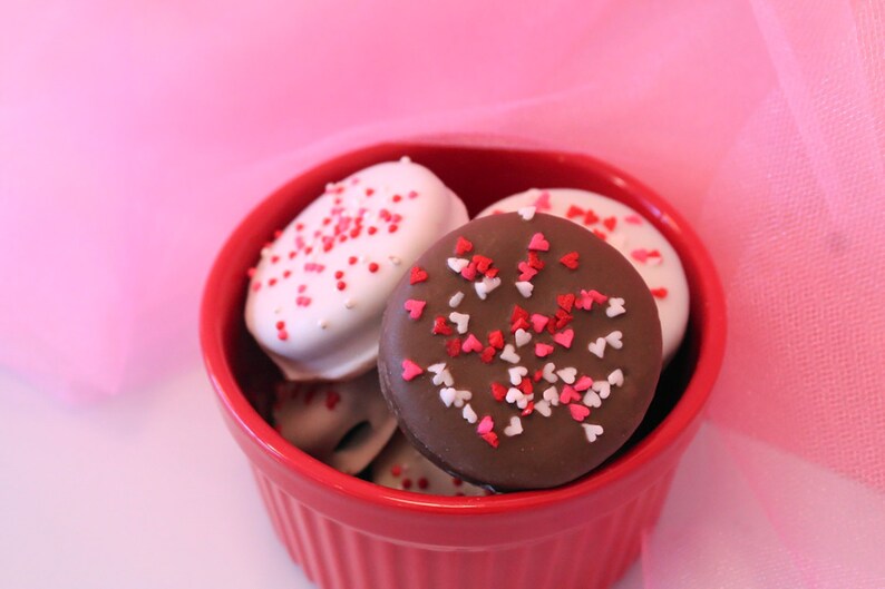 Valentines Chocolate Covered Sandwich Cookies 1 Dozen Cookies Come Packaged as a Valentines Gift image 3