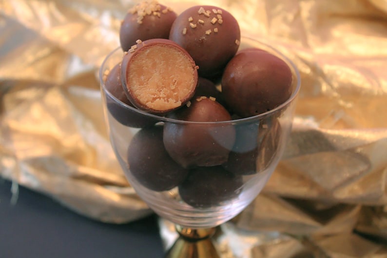 Buckeye Peanut Butter Candy, Chocolate Dipped Peanut Butter Balls, Gourmet Chocolate Candy image 1