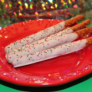 Chocolate Covered Christmas Pretzel Rods 1 Dozen image 4