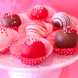 Chocolate Covered Valentines Cake Bites Assorted Flavors 1 Dozen image 1