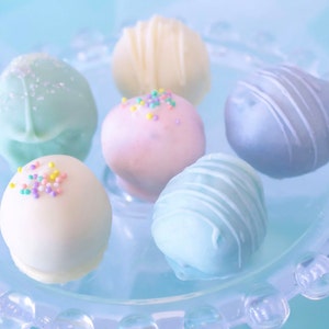 Assorted Cake Balls, One Dozen Chocolate Dipped Spring Cake Balls