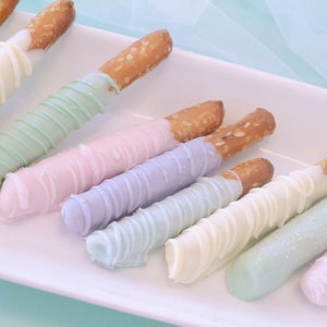 Spring Mini Pretzels- Pastel Chocolate Pretzels - Easter Party Treats - 1 dozen