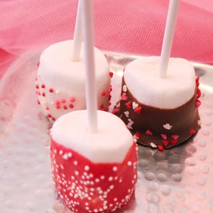 Valentine Chocolate Dipped Marshmallow Pops 1 Dozen Packaged as a Gift for Valentines Day image 2