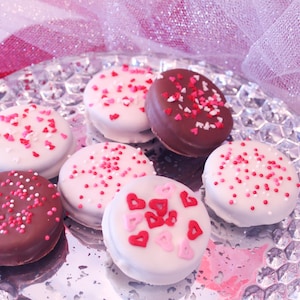 Valentines Chocolate Covered Sandwich Cookies 1 Dozen Cookies Come Packaged as a Valentines Gift image 1