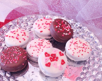 Valentines Chocolate Covered Sandwich Cookies – 1 Dozen – Cookies Come Packaged as a Valentine’s Gift