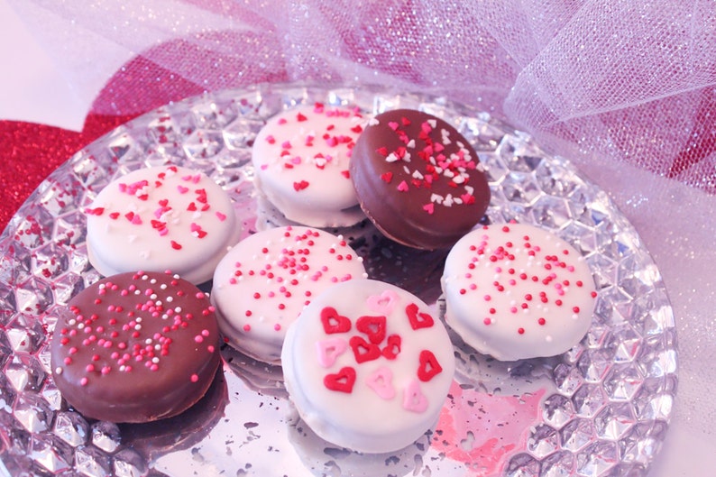 Valentines Chocolate Covered Sandwich Cookies 1 Dozen Cookies Come Packaged as a Valentines Gift image 1