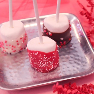 Valentine Chocolate Dipped Marshmallow Pops 1 Dozen Packaged as a Gift for Valentines Day image 1