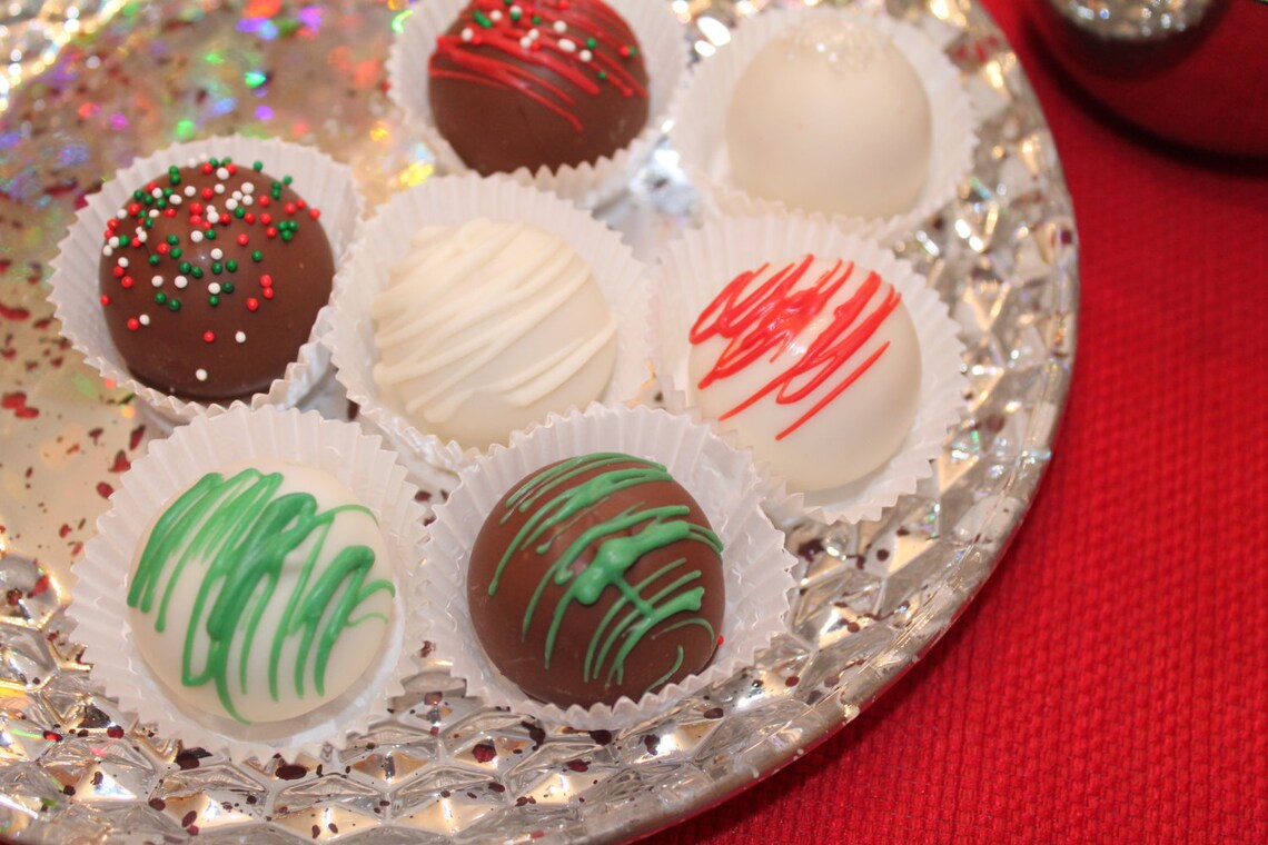 Chocolate Covered Christmas Cake Bites Assorted Flavors 1 Etsy