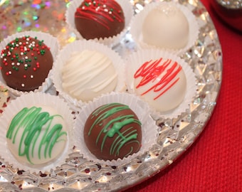 Chocolate Covered Christmas Cake Bites – Assorted Flavors – 1 Dozen