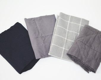SCRAP FABRIC BAG - Black/Grays