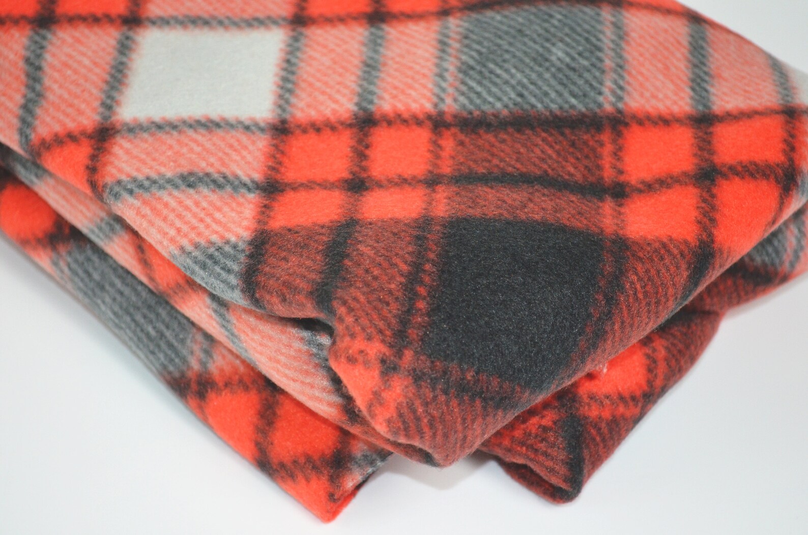 REMNANT 32 Joann Fabrics Plaid Fleece Fabric Orange  Etsy