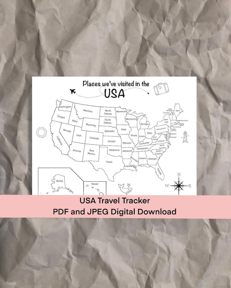USA Travel Tracker Map Printable Digital Download Checklist Etsy Il 794xN.4355123594 1udo 