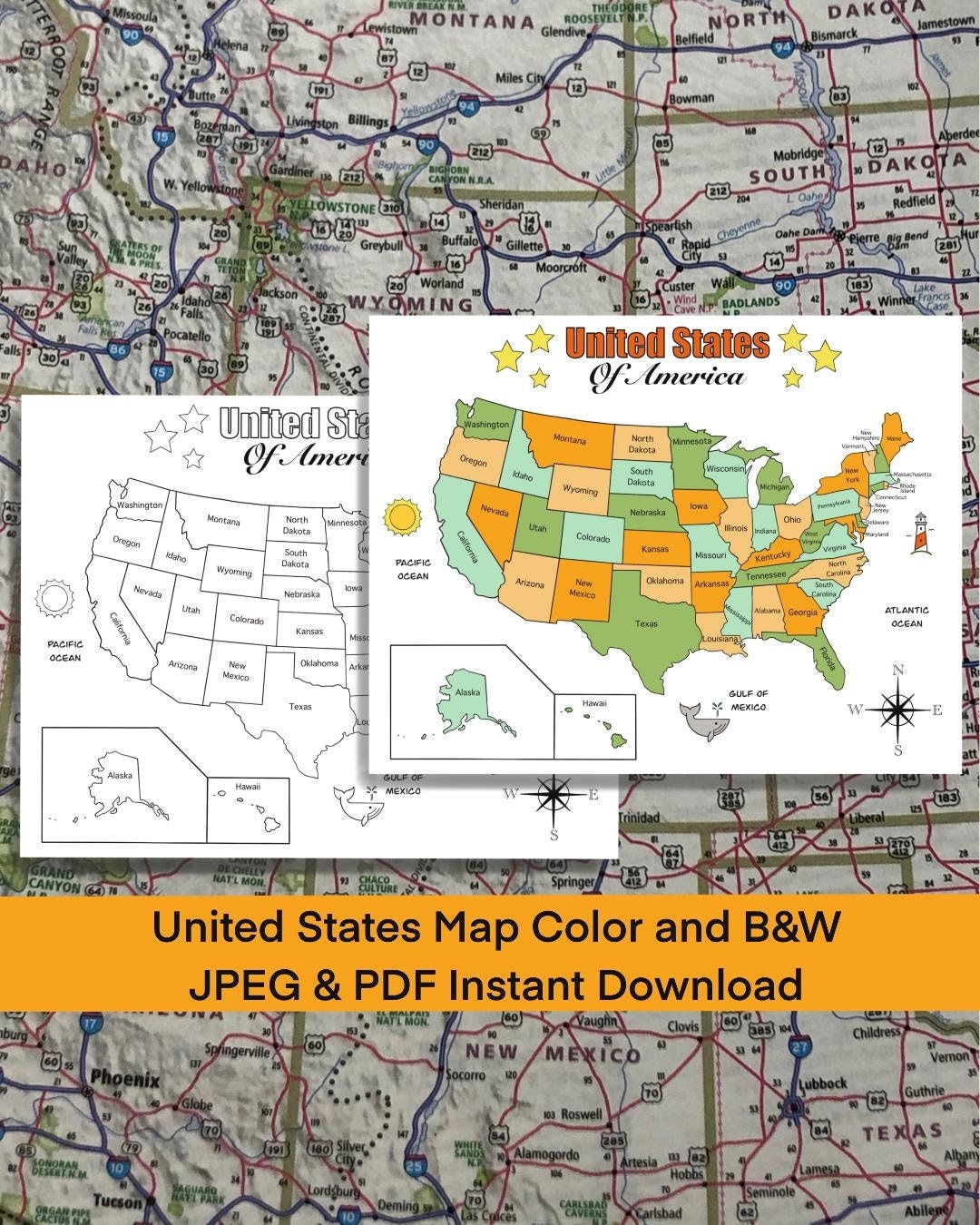 United States of America Map Printable - Il 1080xN.4340702349 Lg2t 