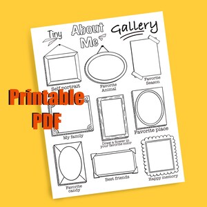 Tiny About Me Gallery PDF Printable, Worksheet, Activity, Art