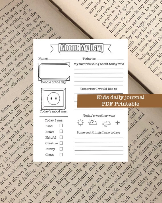 About My Day Kids Journal Entry Daily Reflection Diary PDF - Etsy About My Day Kids Journal Entry Daily Reflection Diary PDF - Etsy