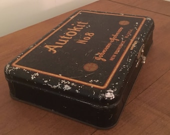 Vintage Johnson and Johnson Autokit First Aid Tin
