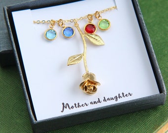 Mothers Day Gift, Personalized Birthstone Necklace, Mother Daughter Necklace, Mom Necklace, Birthstone Jewelry, Mum Gift, Mam Gift