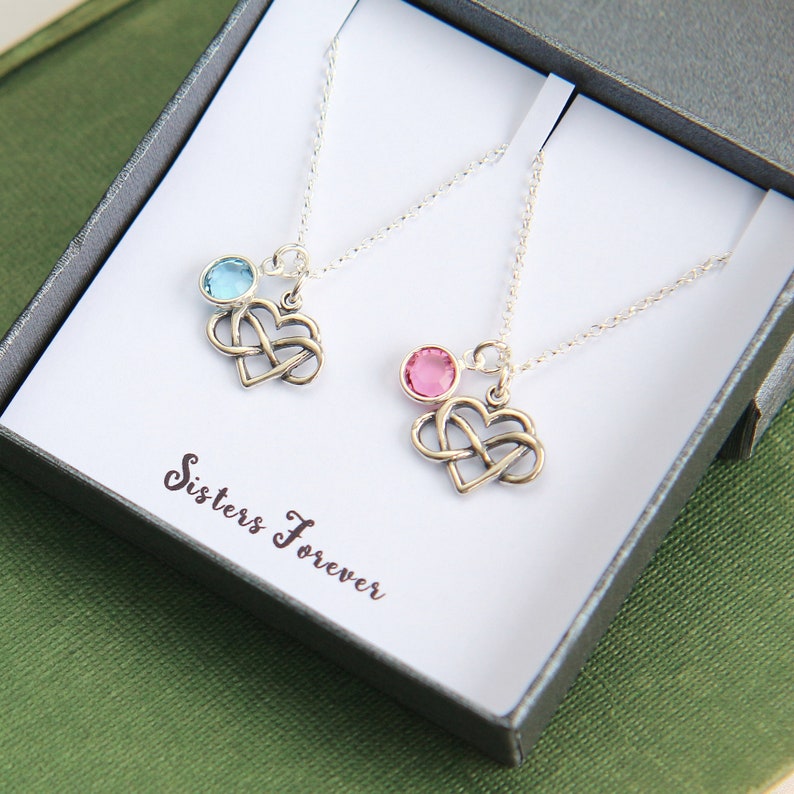 Sister Jewelry Gift for Sister Sister Birthday Gift Sister Gifts Sister Necklace Sisters Necklace Birthstone Jewelry Necklace for 2