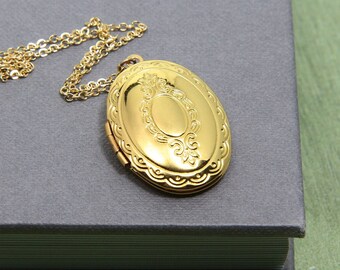 Gold Medaillon Anhänger, Medaillon Halskette, Vintage-Stil Medaillon, Geschenk für sie, Geschenk für Freundin, Bester Freund Geschenk, Geburtstagsgeschenk für Schwester