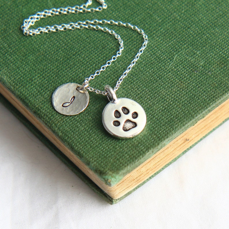 Paw Necklace Paw Print Necklace Personalized Necklace Etsy