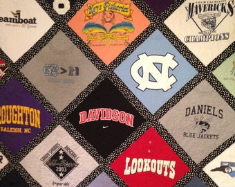 Custom T-Shirt Quilt // Diamonds