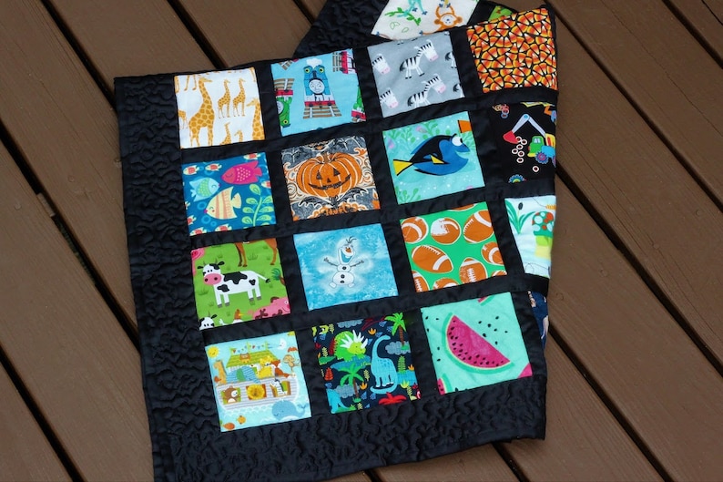 I Spy Quilt Tummy Time Quilt Children/'s Blanket