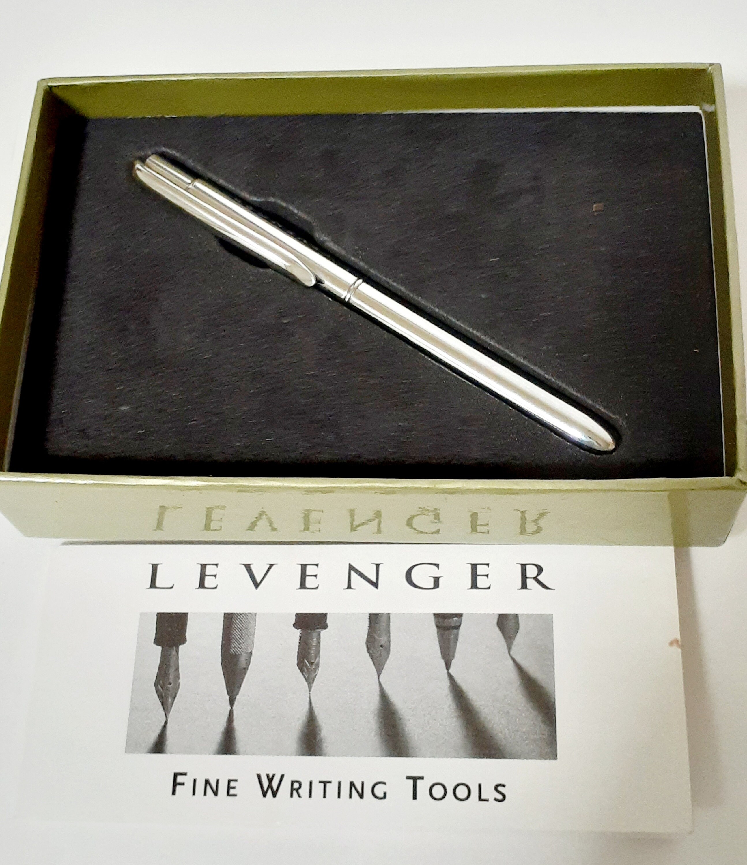 Levenger Wallentini Chrome Ballpoint Mini Pen with 5 Refills Fine